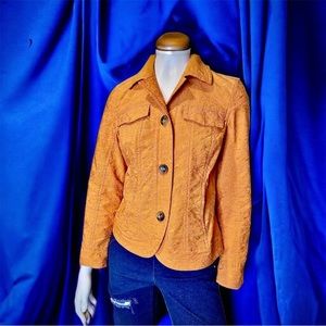 Jacket Coldwater creek embroidered embellishments size 4 cotton